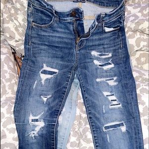 American eagle patched jeans size 2
